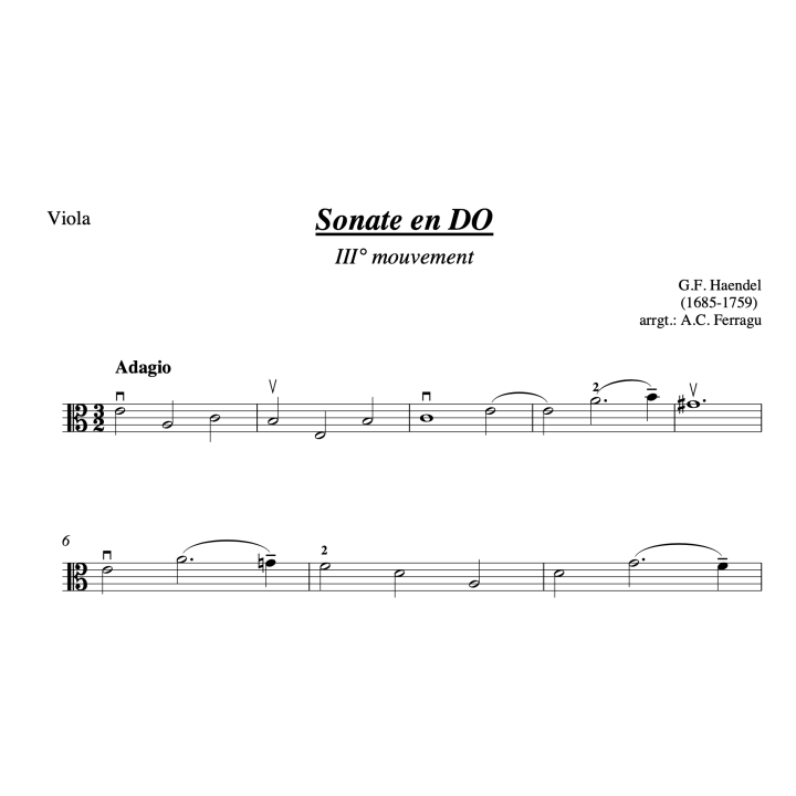 Haendel - Sonate en do - Alto et piano