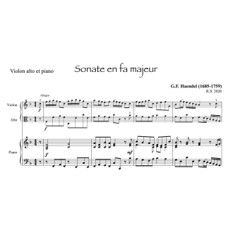 Haendel - Sonate en fa - Violon alto et piano