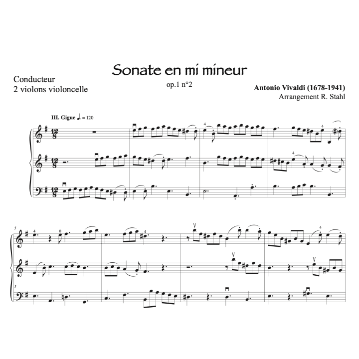 Vivaldi - Sonate op.1 n°2 - 2 violons et violoncelle
