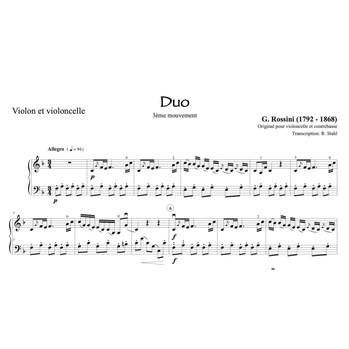 Rossini - Duo pour violon et violoncelle