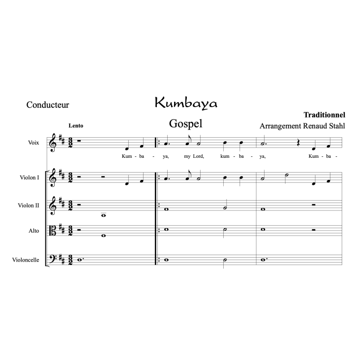 Kumbaya - Gospel pour quatuor et chant