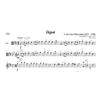 Caix d'Hervelois - Gigue pour alto et piano