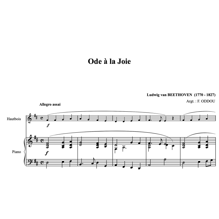 Beethoven - Ode à la joie - Hautbois et piano