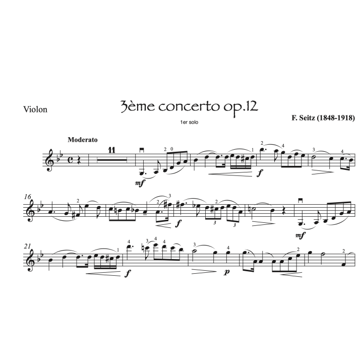 Seitz - 3ème concerto - Violon