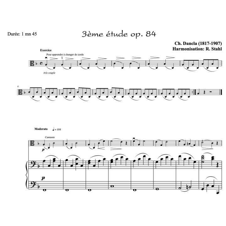 Dancla - Etudes op.84 n°1 à 6 - Alto et piano