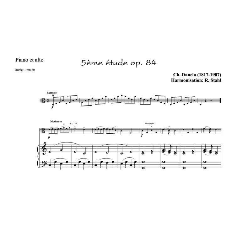 Dancla - Etudes op.84 n°1 à 6 - Alto et piano