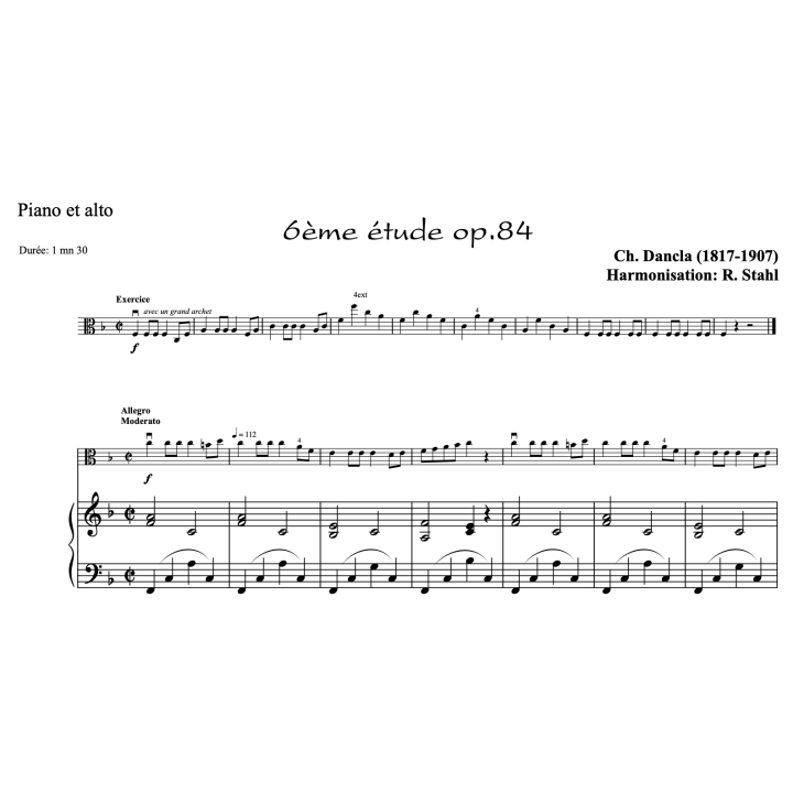 Dancla - Etudes op.84 n°1 à 6 - Alto et piano