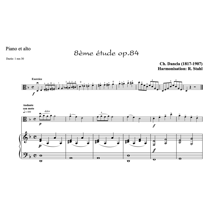 Dancla - études op.84 n°7 à 12 - Alto et piano