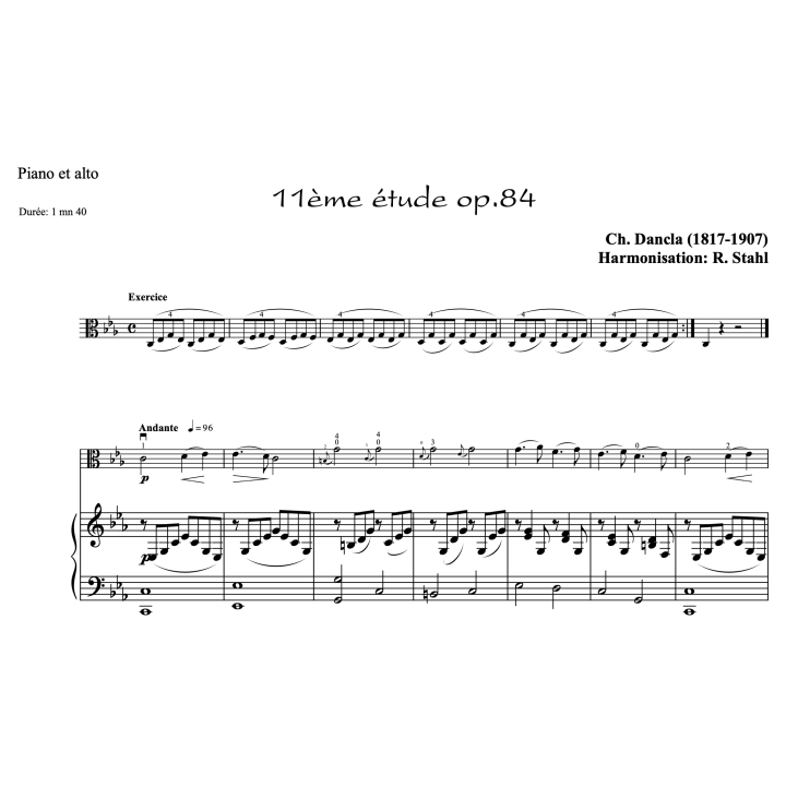 Dancla - études op.84 n°7 à 12 - Alto et piano