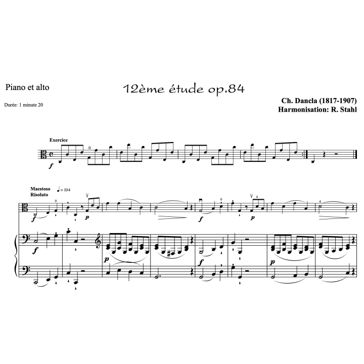 Dancla - études op.84 n°7 à 12 - Alto et piano