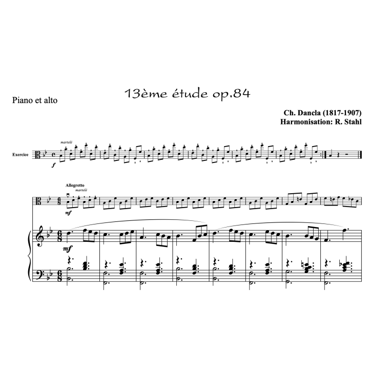 Dancla - études op.84 n°13 à 18 - Alto et piano