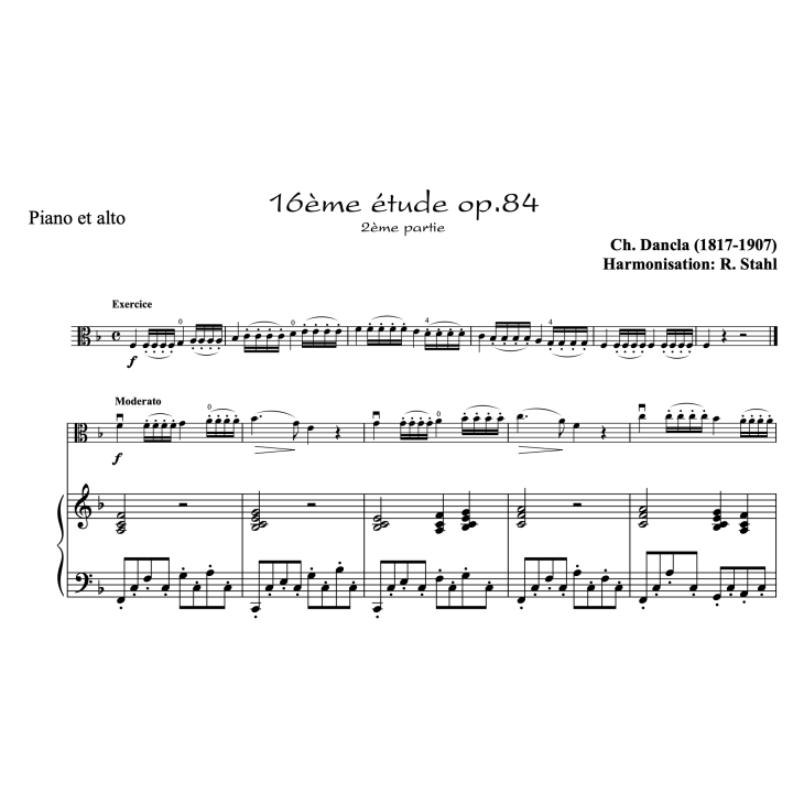 Dancla - études op.84 n°13 à 18 - Alto et piano