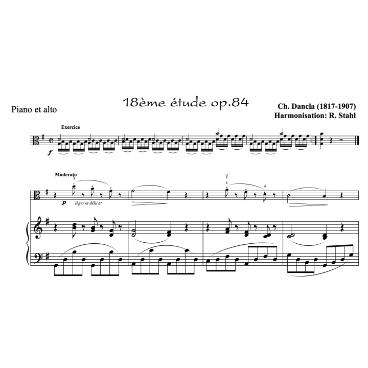 Dancla - études op.84 n°13 à 18 - Alto et piano