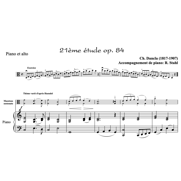Dancla - études op.84 n°19 à 24 - alto et piano