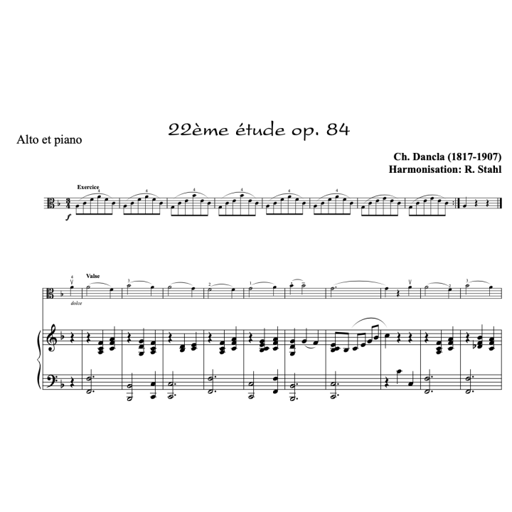 Dancla - études op.84 n°19 à 24 - alto et piano