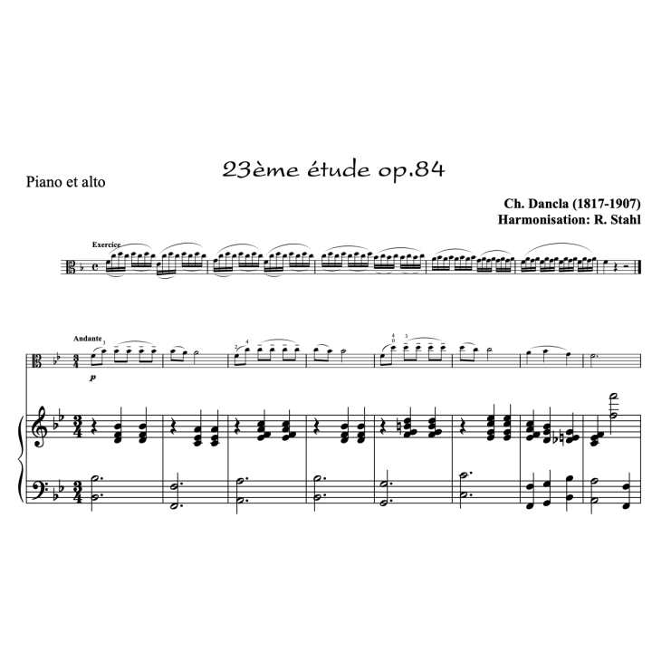 Dancla - études op.84 n°19 à 24 - alto et piano