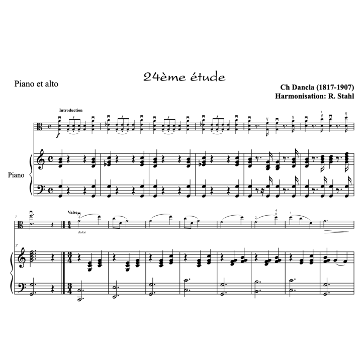 Dancla - études op.84 n°19 à 24 - alto et piano