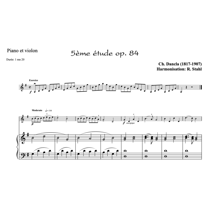 Dancla - études op.84 n°1 à 6 - Violon et piano