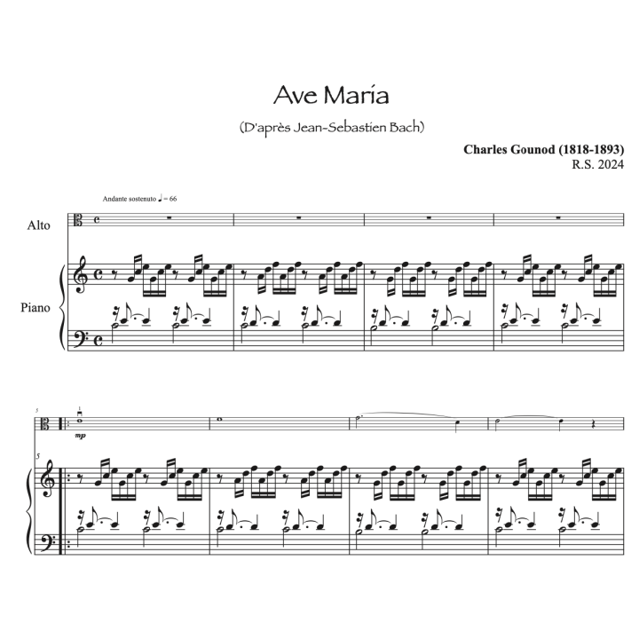 Gounod - Ave Maria - Alto et piano