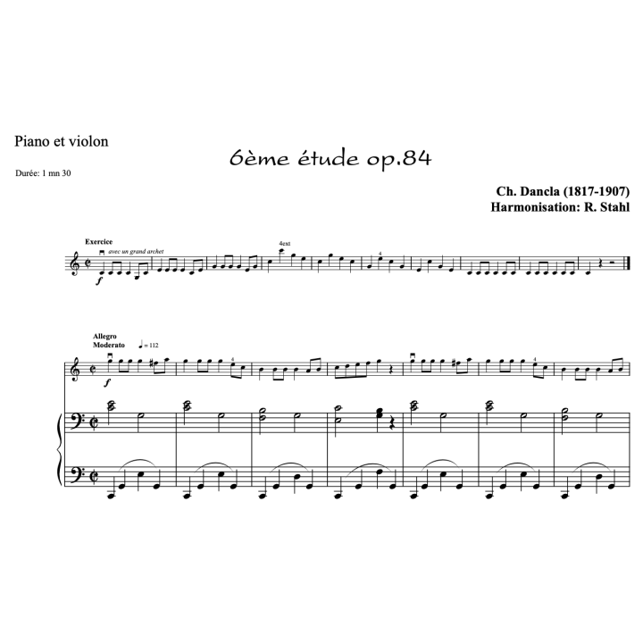 Dancla - études op.84 n°1 à 6 - Violon et piano