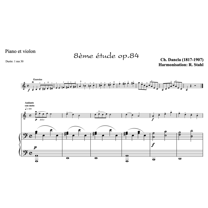 Dancla - études op.84 n°7 à 12 - Violon et piano