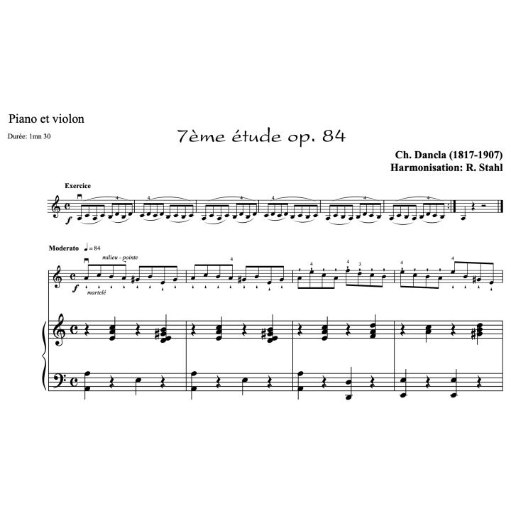 Dancla - études op.84 n°7 à 12 - Violon et piano