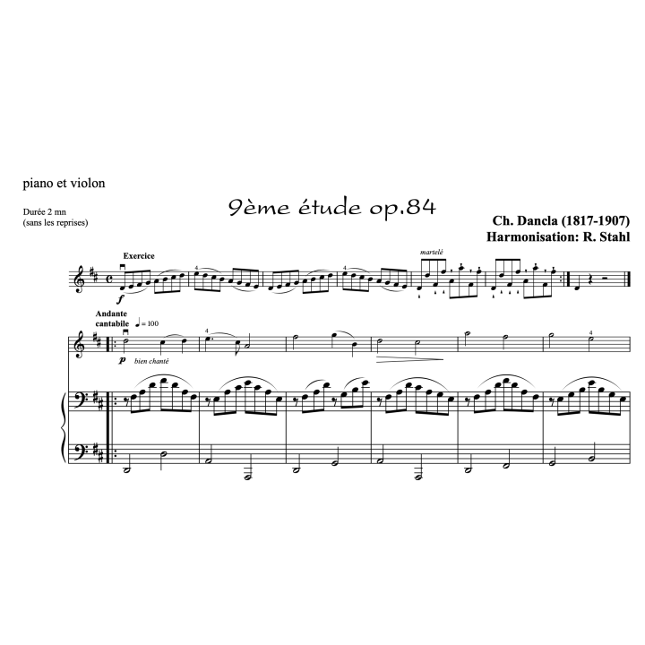 Dancla - études op.84 n°7 à 12 - Violon et piano