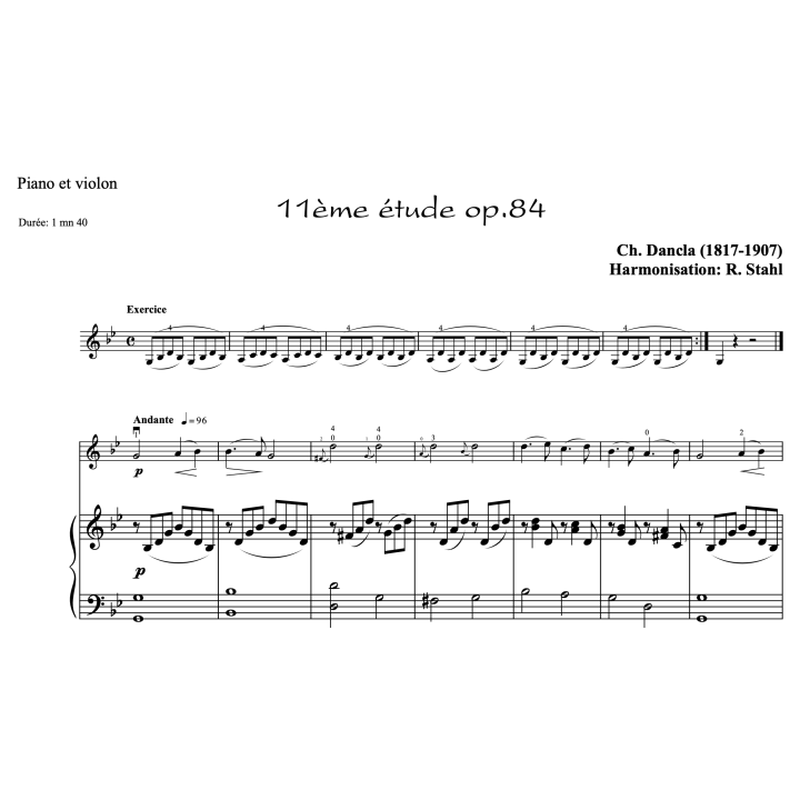 Dancla - études op.84 n°7 à 12 - Violon et piano