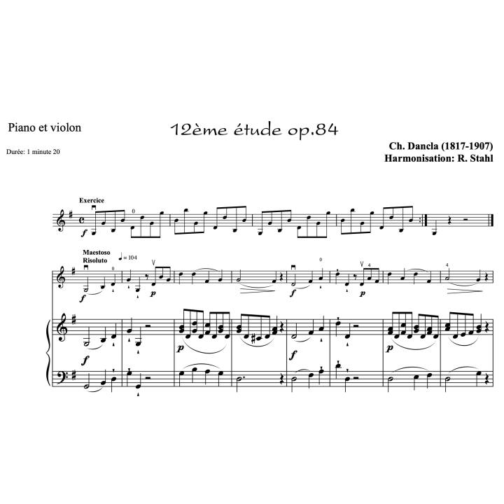 Dancla - études op.84 n°7 à 12 - Violon et piano