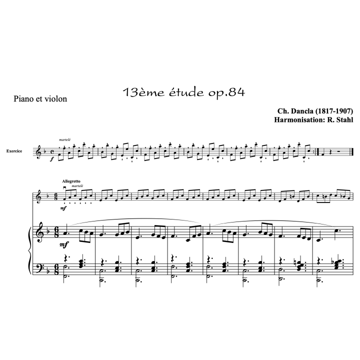 Dancla - études op.84 n°13 à 18 - Violon et piano