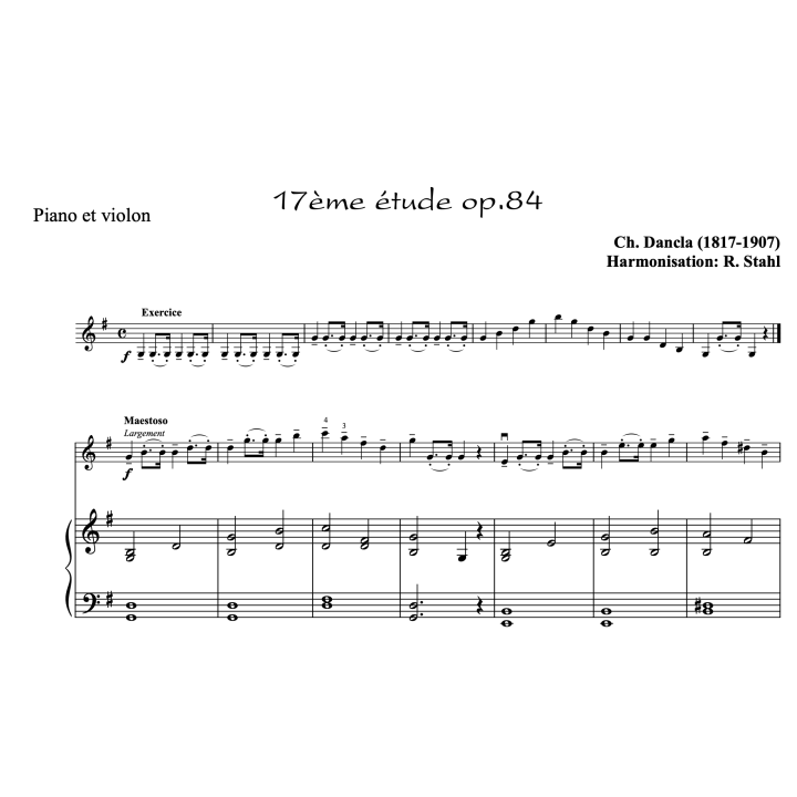 Dancla - études op.84 n°13 à 18 - Violon et piano