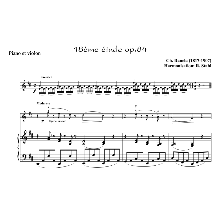 Dancla - études op.84 n°13 à 18 - Violon et piano