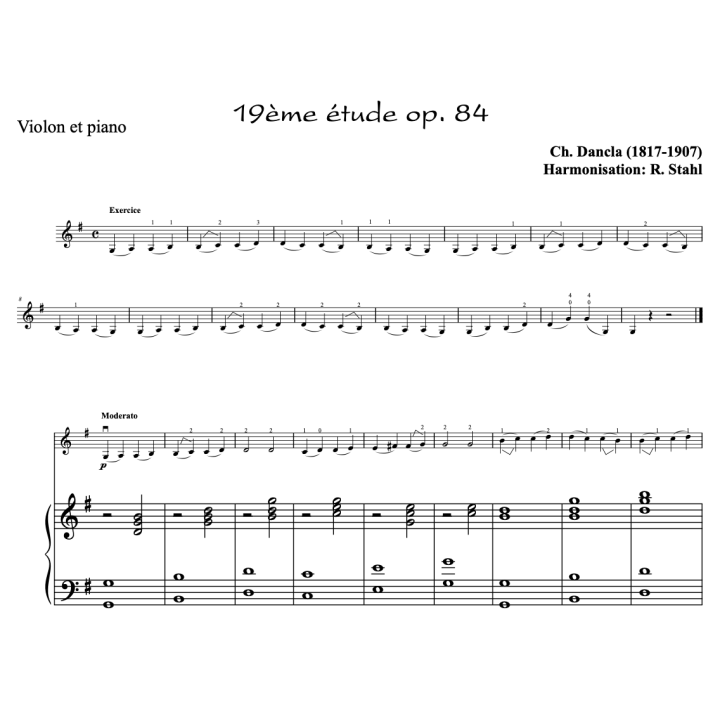 Dancla - études op.84 n°19 à 24 - Violon et piano