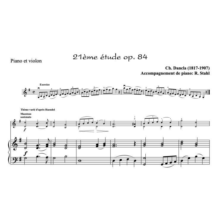 Dancla - études op.84 n°19 à 24 - Violon et piano