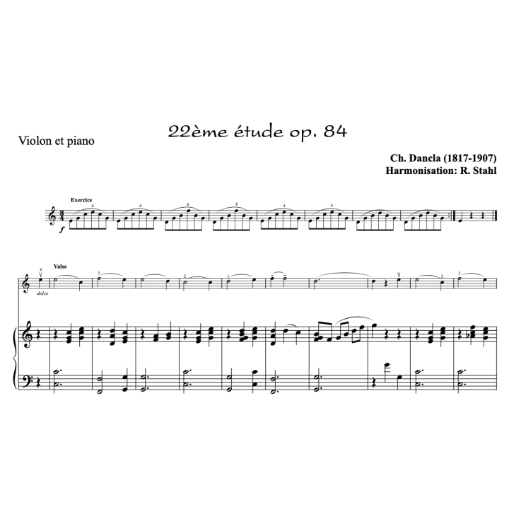 Dancla - études op.84 n°19 à 24 - Violon et piano