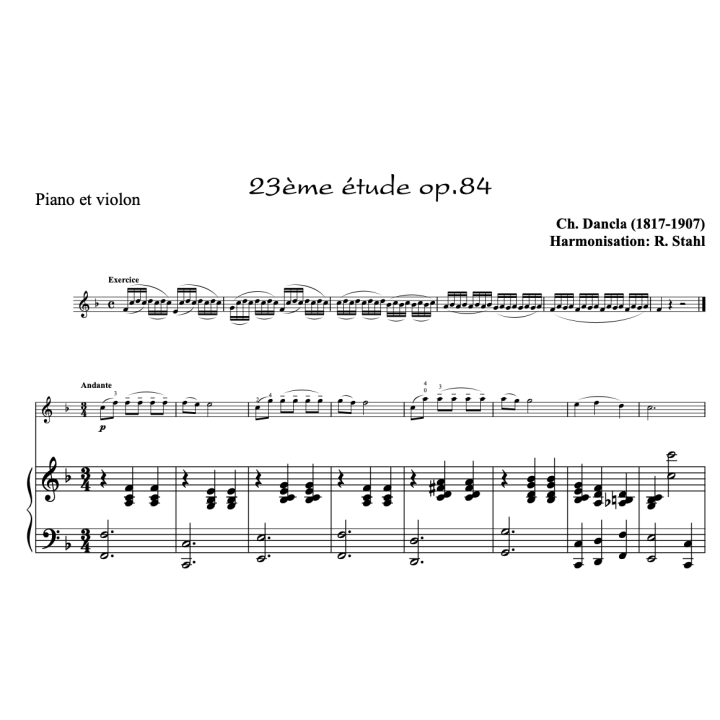 Dancla - études op.84 n°19 à 24 - Violon et piano