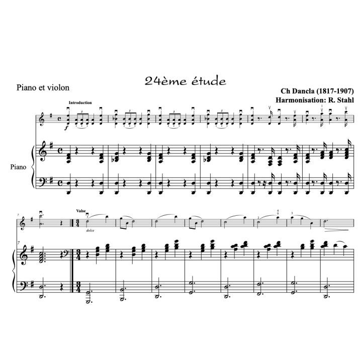 Dancla - études op.84 n°19 à 24 - Violon et piano