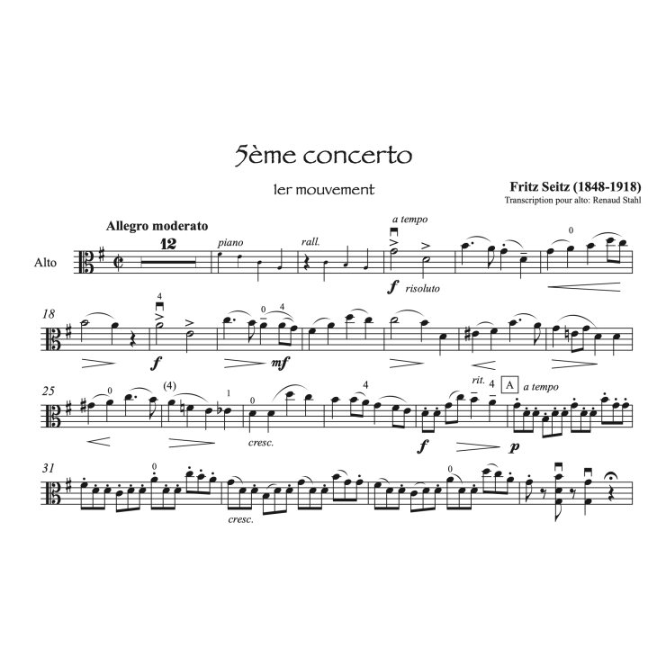 Seitz - 5ème concerto - Alto et piano