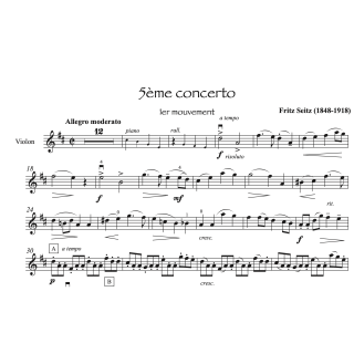 Seitz - 5ème concerto - violon et piano