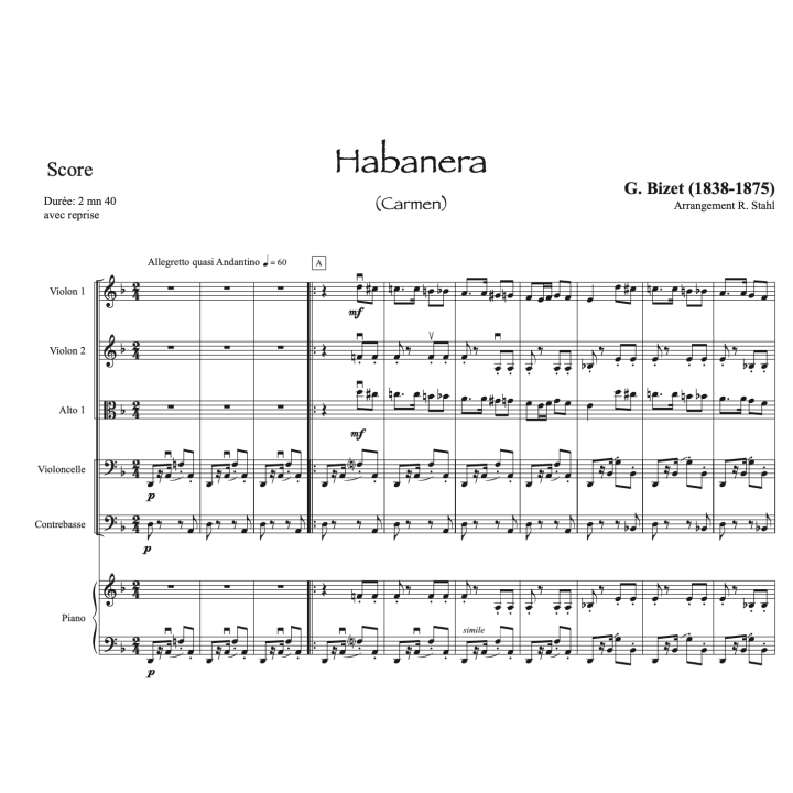Bizet - Habanera - Orchestre à cordes cycle 1