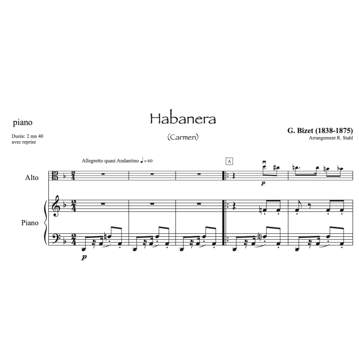 Bizet - Habanera - Alto et piano