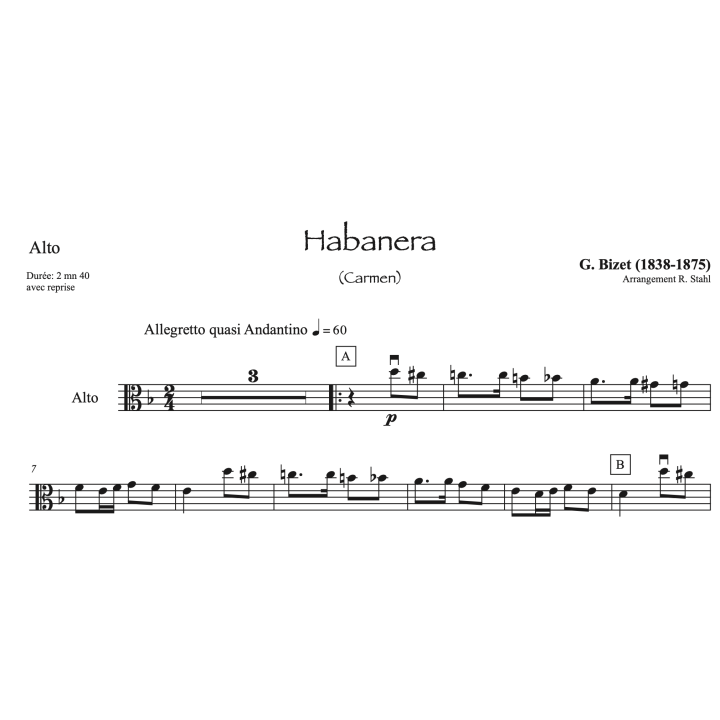 Bizet - Habanera - Alto et piano