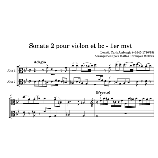 Lonati - Sonate pour 2 altos