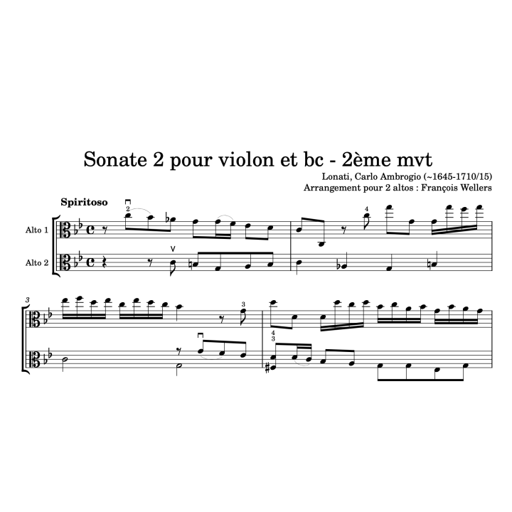 Lonati - Sonate pour 2 altos