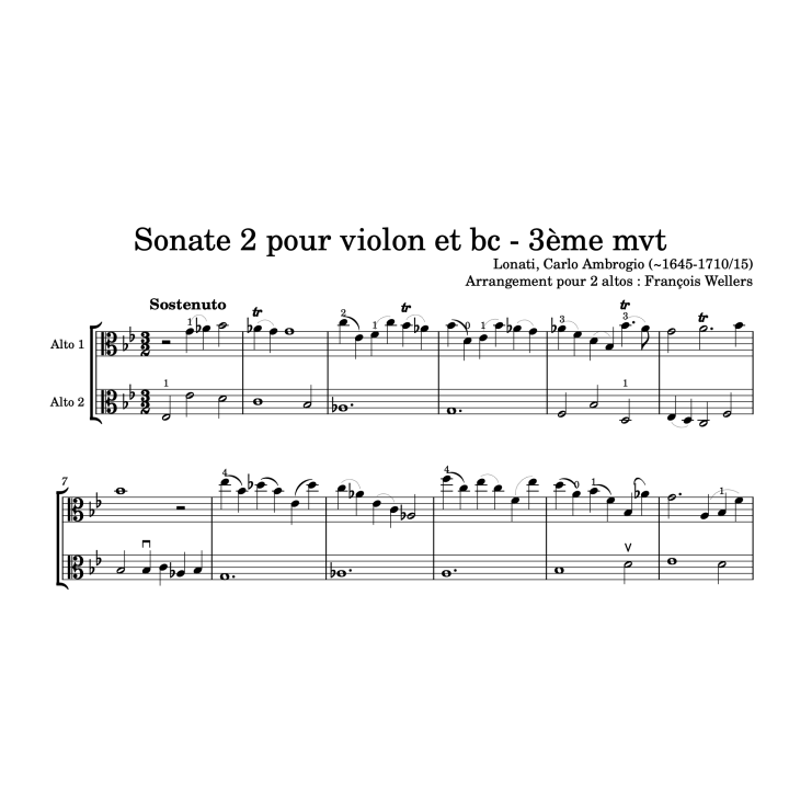 Lonati - Sonate pour 2 altos