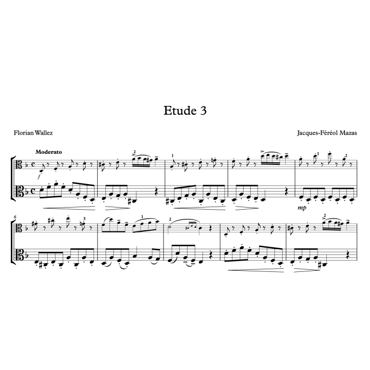 Mazas - 30 études pour 2 altos