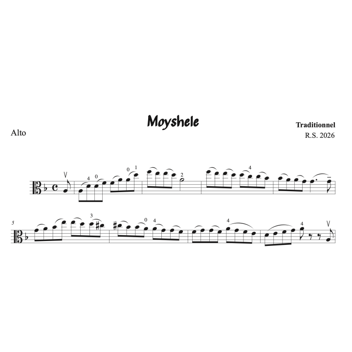 Moyshele - Alto et piano