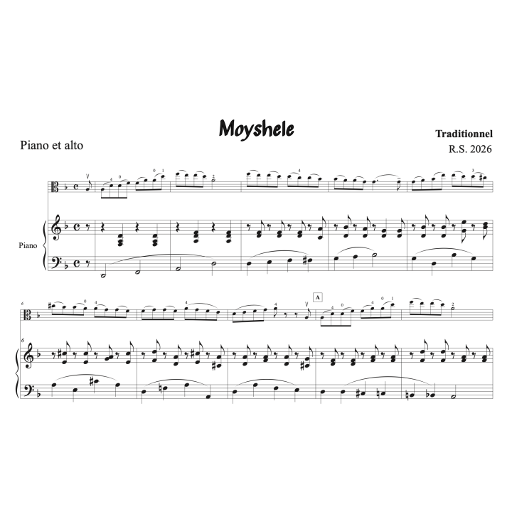 Moyshele - Alto et piano