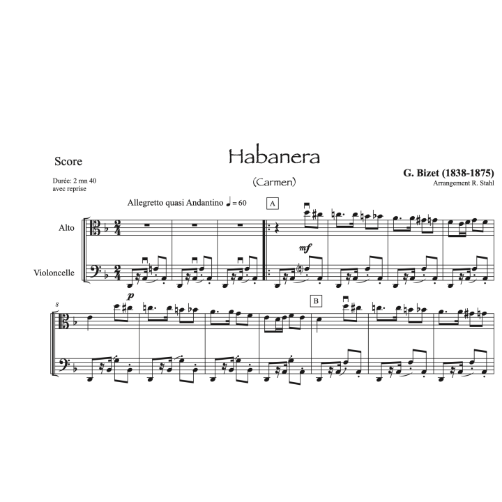 Bizet - Habanera - Alto et violoncelle