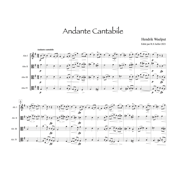 WAELPUT - ANDANTE CANTABILE - 4 ALTOS